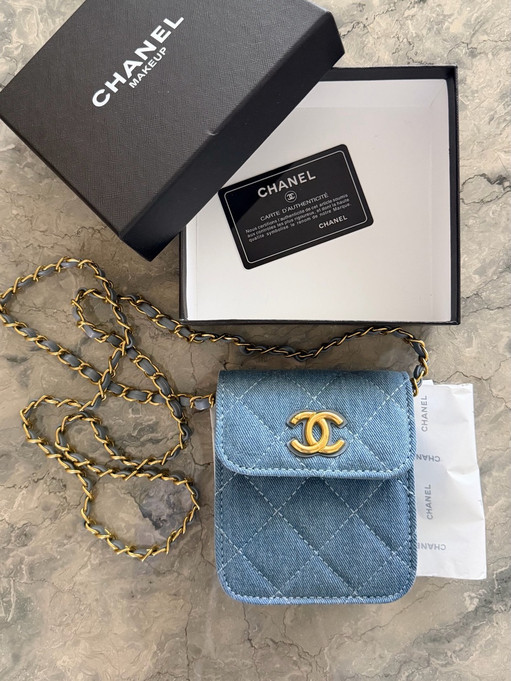 CHANEL Beauty VIP (GWP) Denim Crossbody with box
